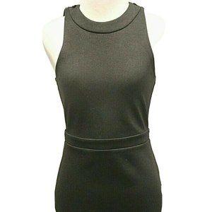 TOPSHOP Black Sleeveless Exposed Zip Bodycon Dress